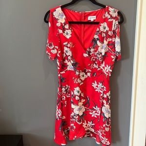 Mini red floral dress
